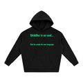 Unisex, black, oversized, fleece, QR code hoodie