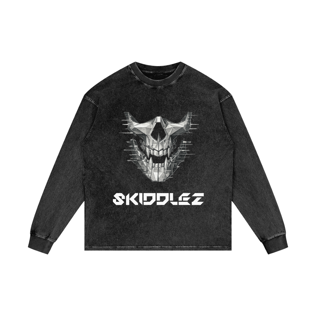 Unisex, black, cotton, skull mask, long sleeve T-Shirt